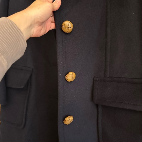 Tory Burch Navy Double Faced Wool Overcoat - Picture 10 of 16